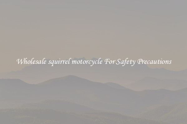 Wholesale squirrel motorcycle For Safety Precautions