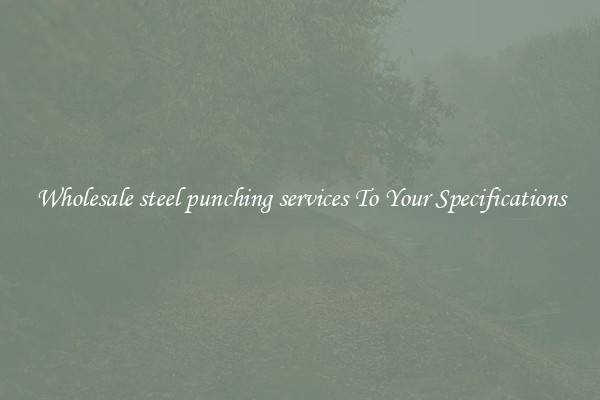 Wholesale steel punching services To Your Specifications