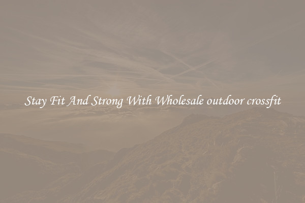 Stay Fit And Strong With Wholesale outdoor crossfit
